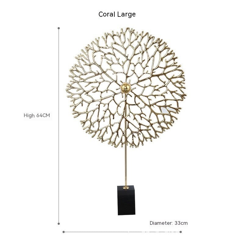 European Entry Lux Metal Sea Tree Coral Decoration Living Room Entrance Crafts Display - Hearth & Lume