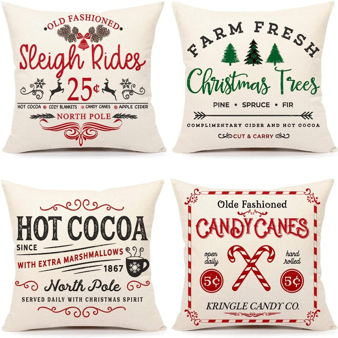 Christmas Fashion Minimalist Print Sofa Pillow Cover - Hearth & Lume