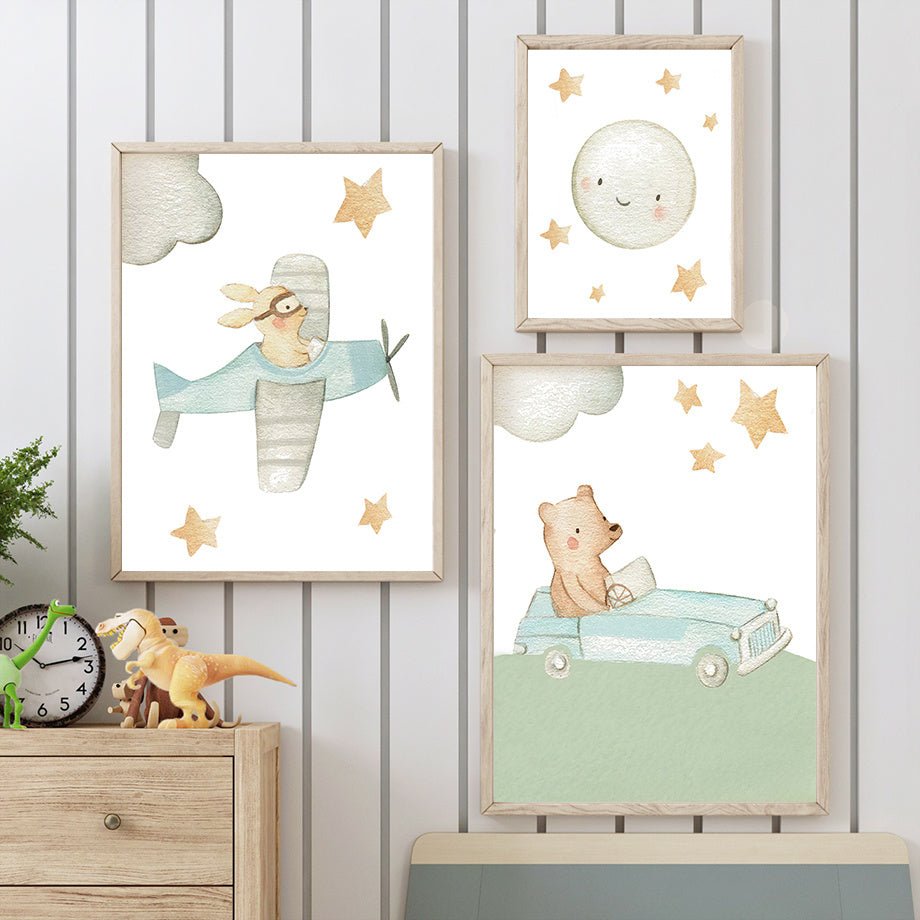 Children's Room Wall Decor Art Canvas Painting Scandinavian Poster - Hearth & Lume