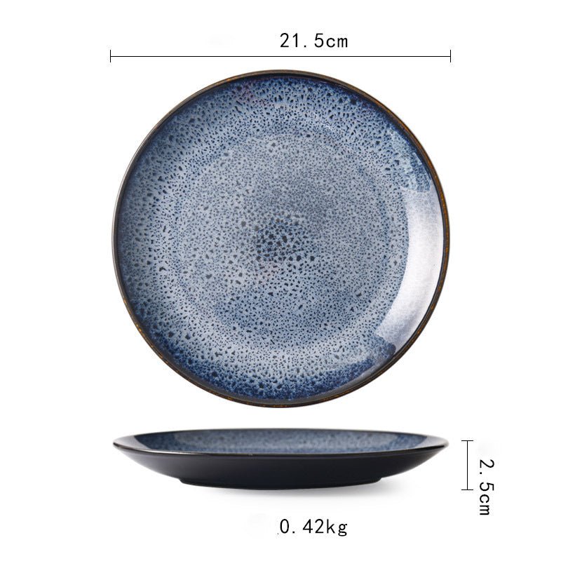 Ceramic Plate Flat Plate Creative Dish Plate Japanese Vintage Tableware - Hearth & Lume