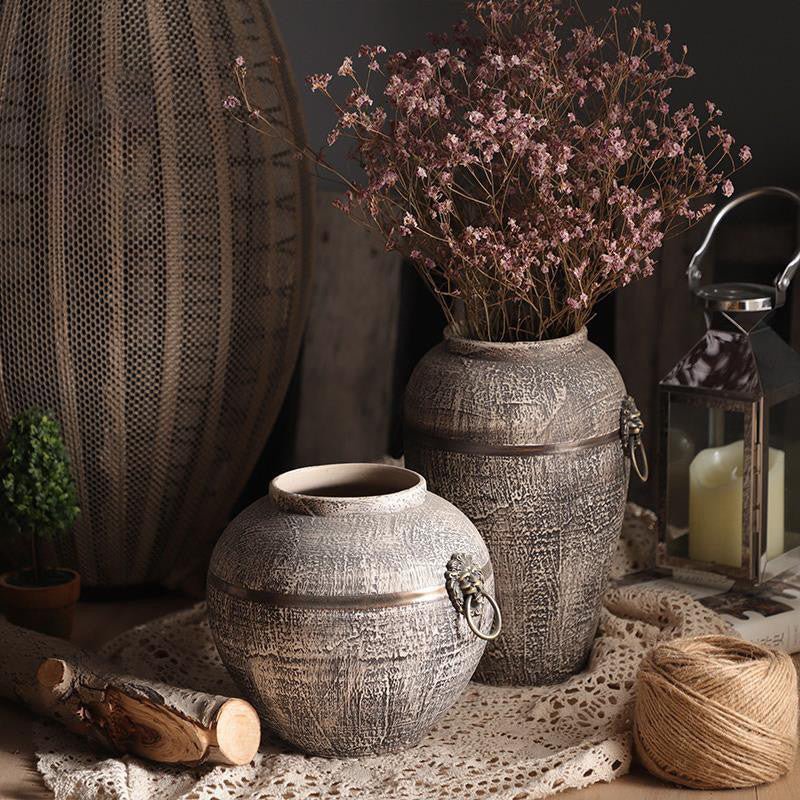 Simple Modern Retro Ceramic Dried Flower Vase - Hearth & Lume