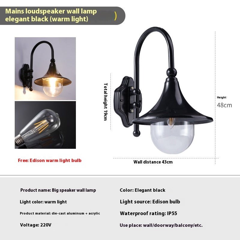 Outdoor Wall Lamp Horn Wall Lamp Outdoor Gate Lamp - Hearth & Lume