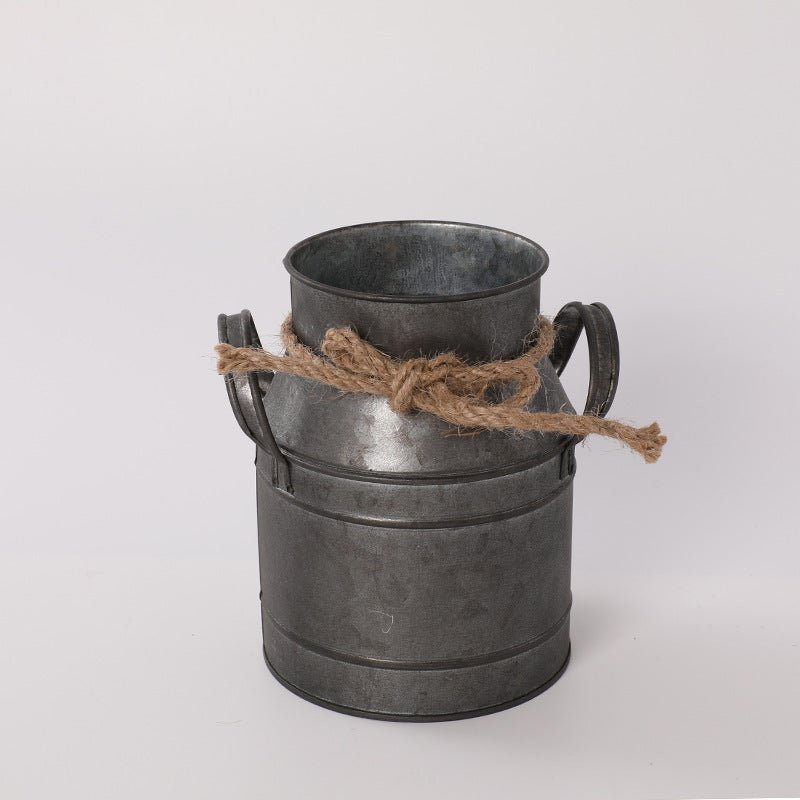 Retro Distressed Iron Sheet Creative Decoration Vase - Hearth & Lume