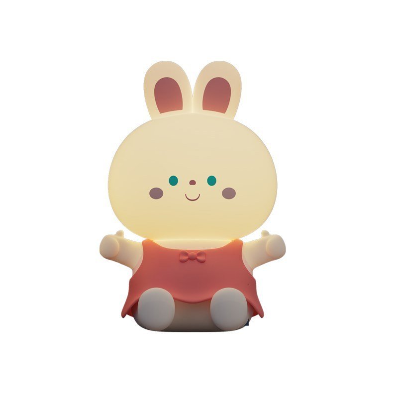 Rabbit Silicone Lamp USB Charging Dimming Timing Colorful Light - Hearth & Lume