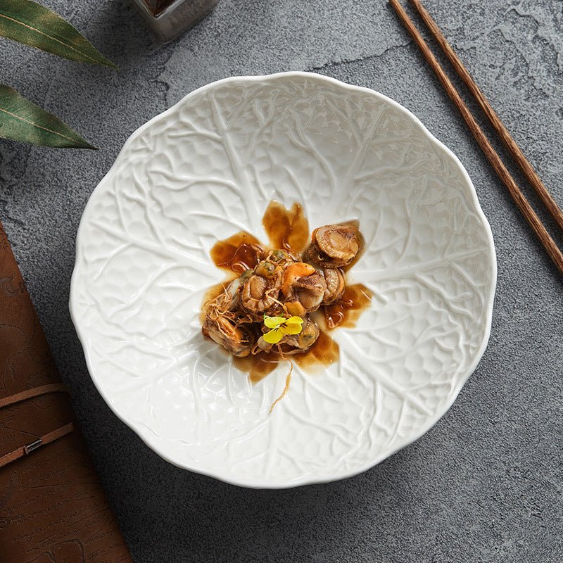 Ceramic Cabbage Noodle Bowl Soup Bowl Household High - grade Irregular - Hearth & Lume