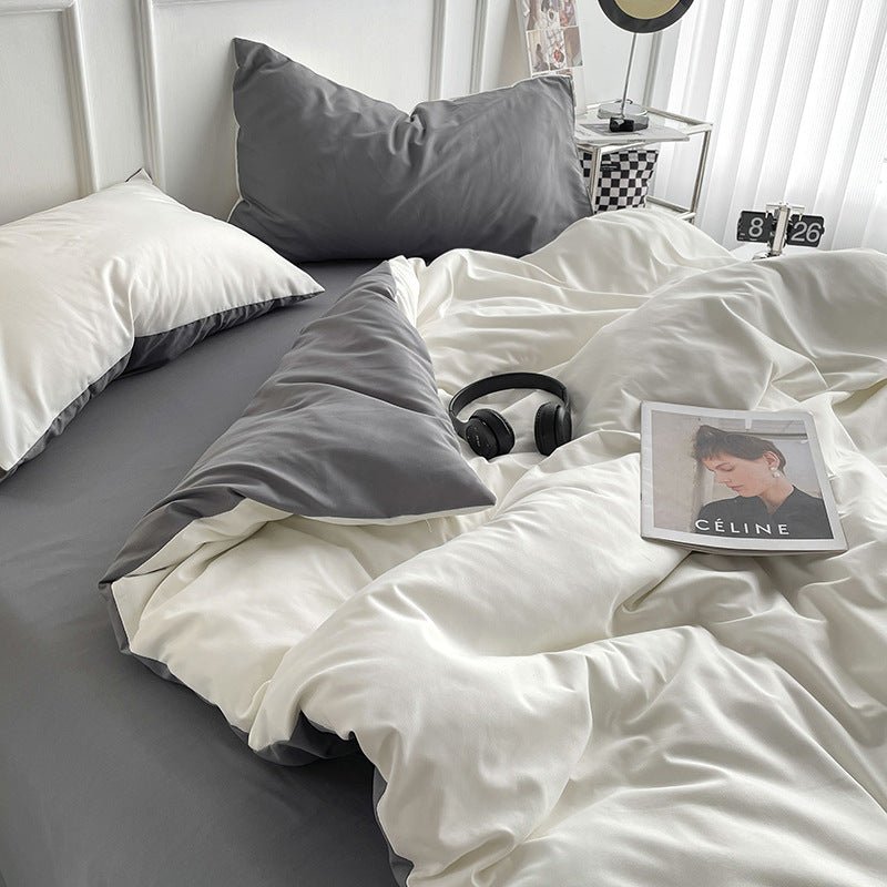 Ins Quilt Cover Bedding Student Dormitory Four - piece Single Solid Color Simple - Hearth & Lume
