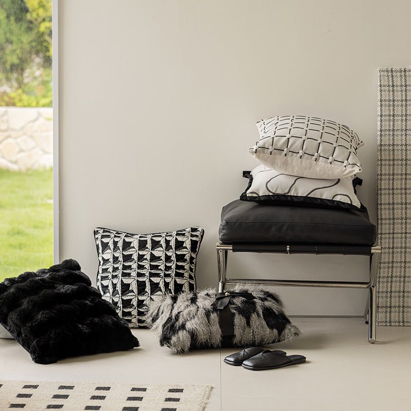 Modern Simple Plush Cushion Sofa Bedroom Bedside Pillow Cover - Hearth & Lume