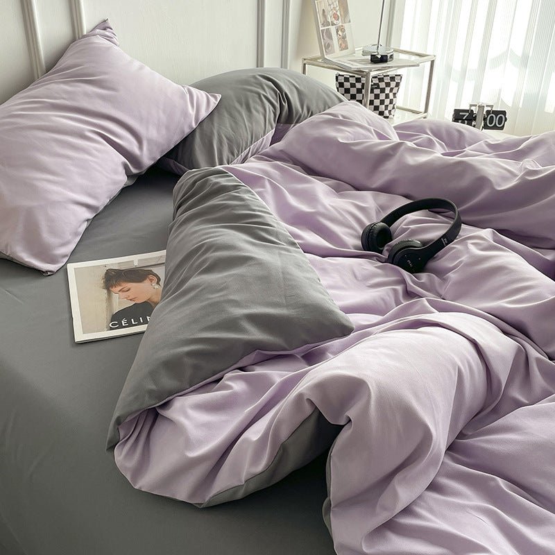 Ins Quilt Cover Bedding Student Dormitory Four - piece Single Solid Color Simple - Hearth & Lume
