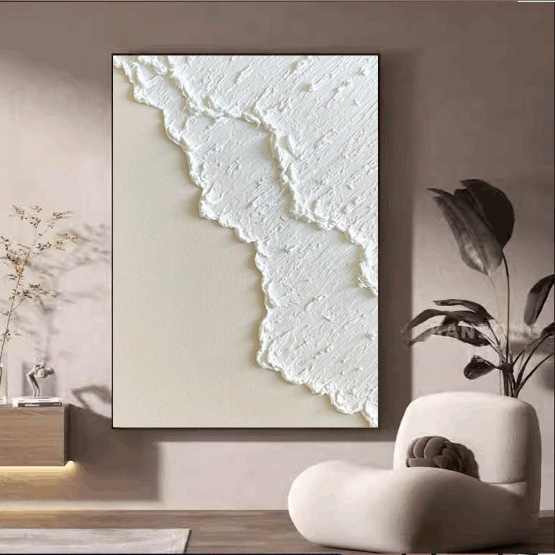 Hand Painted Three - dimensional Oil Painting Niche White - Hearth & Lume