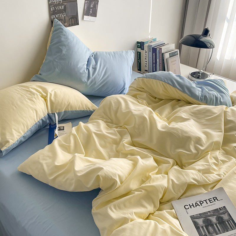 Ins Quilt Cover Bedding Student Dormitory Four - piece Single Solid Color Simple - Hearth & Lume