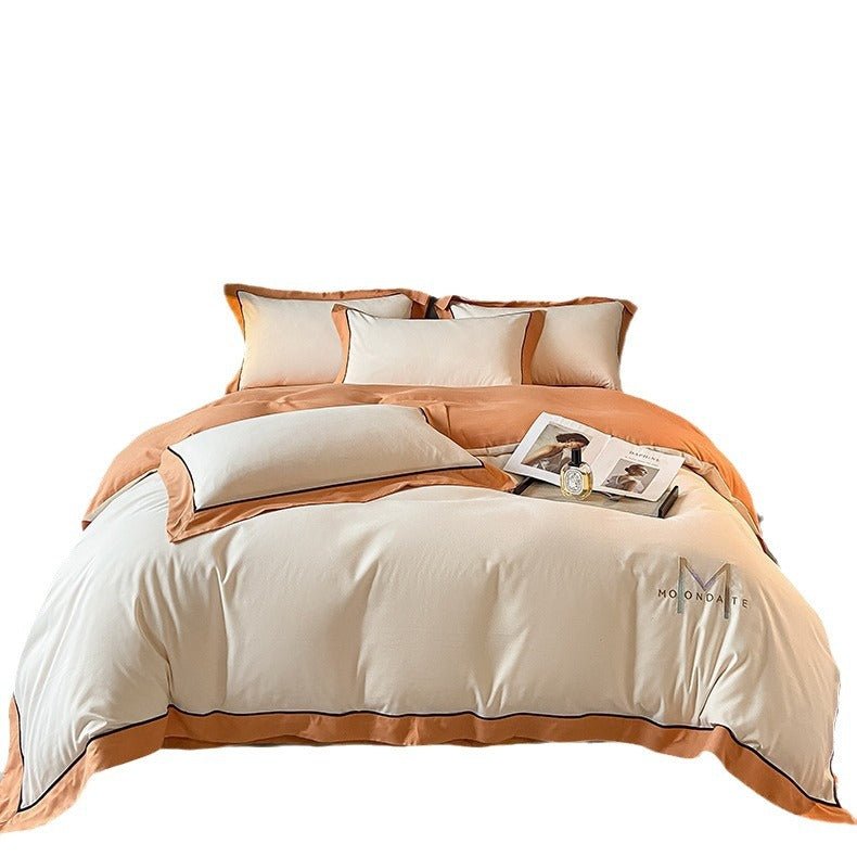 Light Luxury Brushed Four - piece Set Advanced Embroidery Cotton - Hearth & Lume
