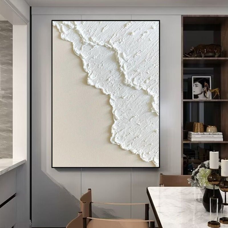 Hand Painted Three - dimensional Oil Painting Niche White - Hearth & Lume