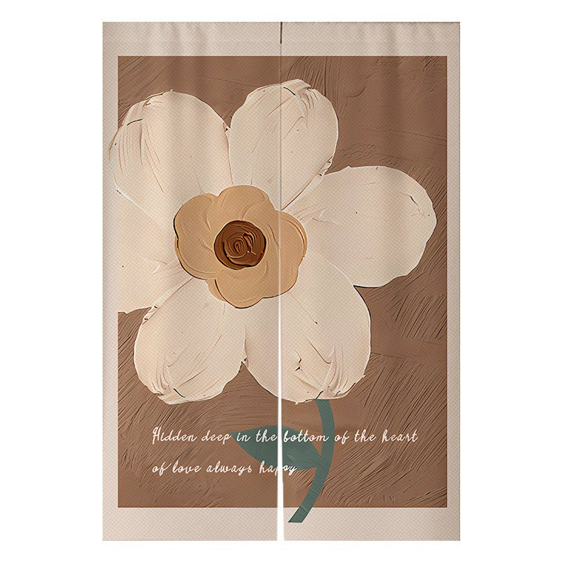 Cream Flowers Simple Door Curtain Bathroom Windshield - Hearth & Lume