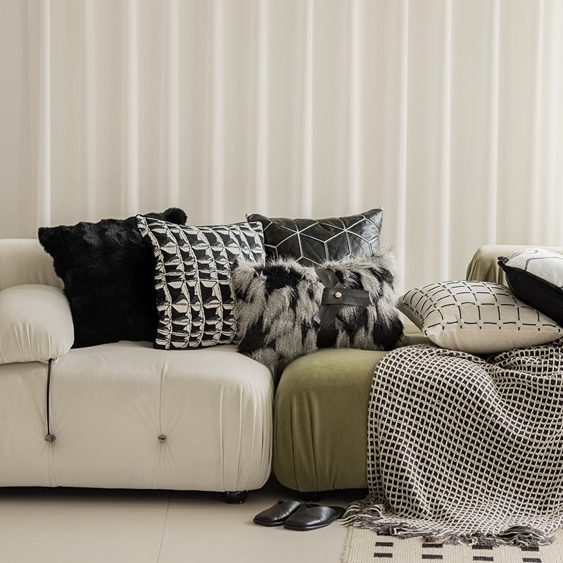 Modern Simple Plush Cushion Sofa Bedroom Bedside Pillow Cover - Hearth & Lume