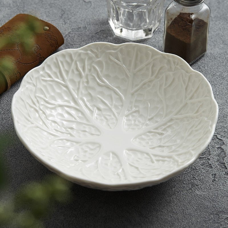 Ceramic Cabbage Noodle Bowl Soup Bowl Household High - grade Irregular - Hearth & Lume
