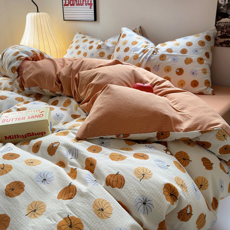 Chemical Fiber Washed Brushed Three - piece Bedding Set - Hearth & Lume