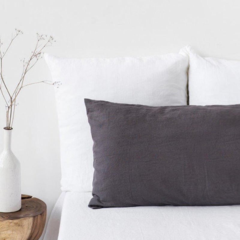 Pure Linen Double Long Pillowcase Solid Color Summer - Hearth & Lume