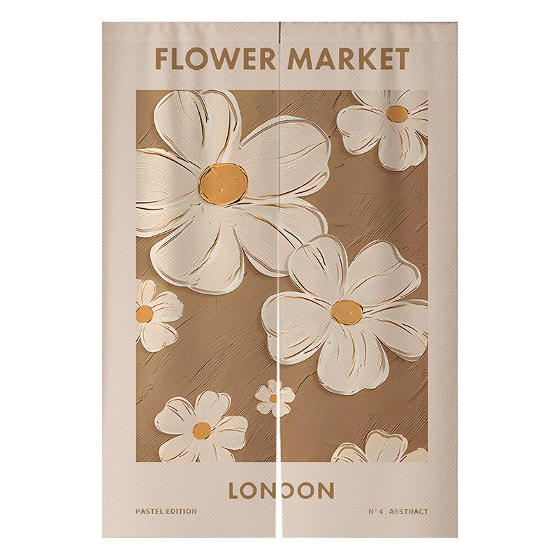 Cream Flowers Simple Door Curtain Bathroom Windshield - Hearth & Lume