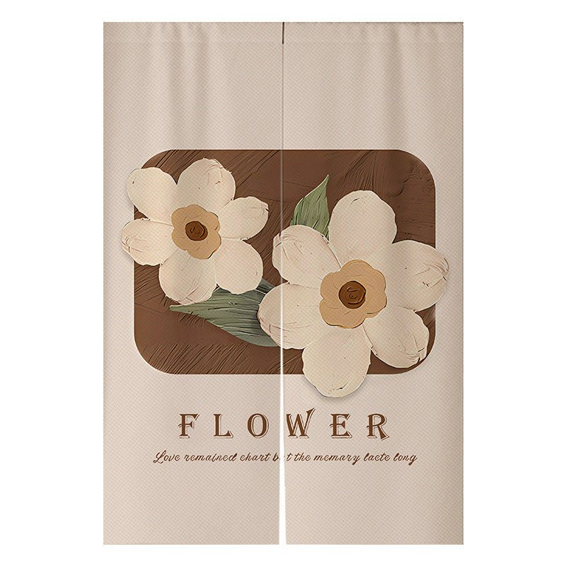 Cream Flowers Simple Door Curtain Bathroom Windshield - Hearth & Lume