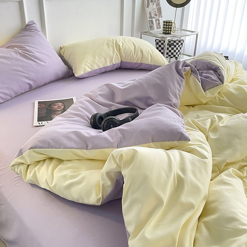 Ins Quilt Cover Bedding Student Dormitory Four - piece Single Solid Color Simple - Hearth & Lume
