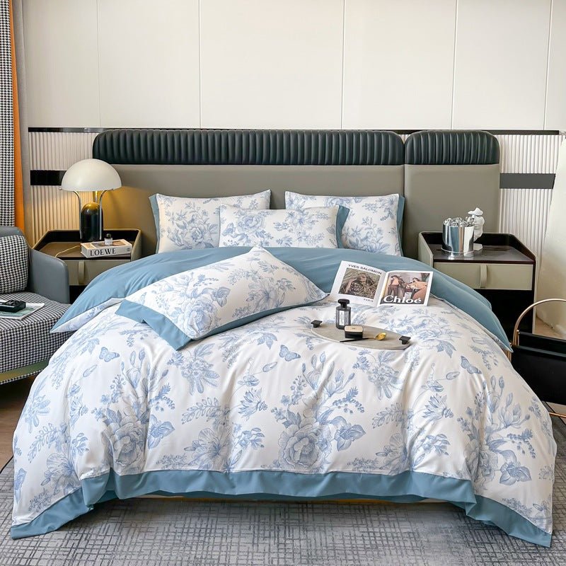 Light Luxury Brushed Four - piece Set Advanced Embroidery Cotton - Hearth & Lume