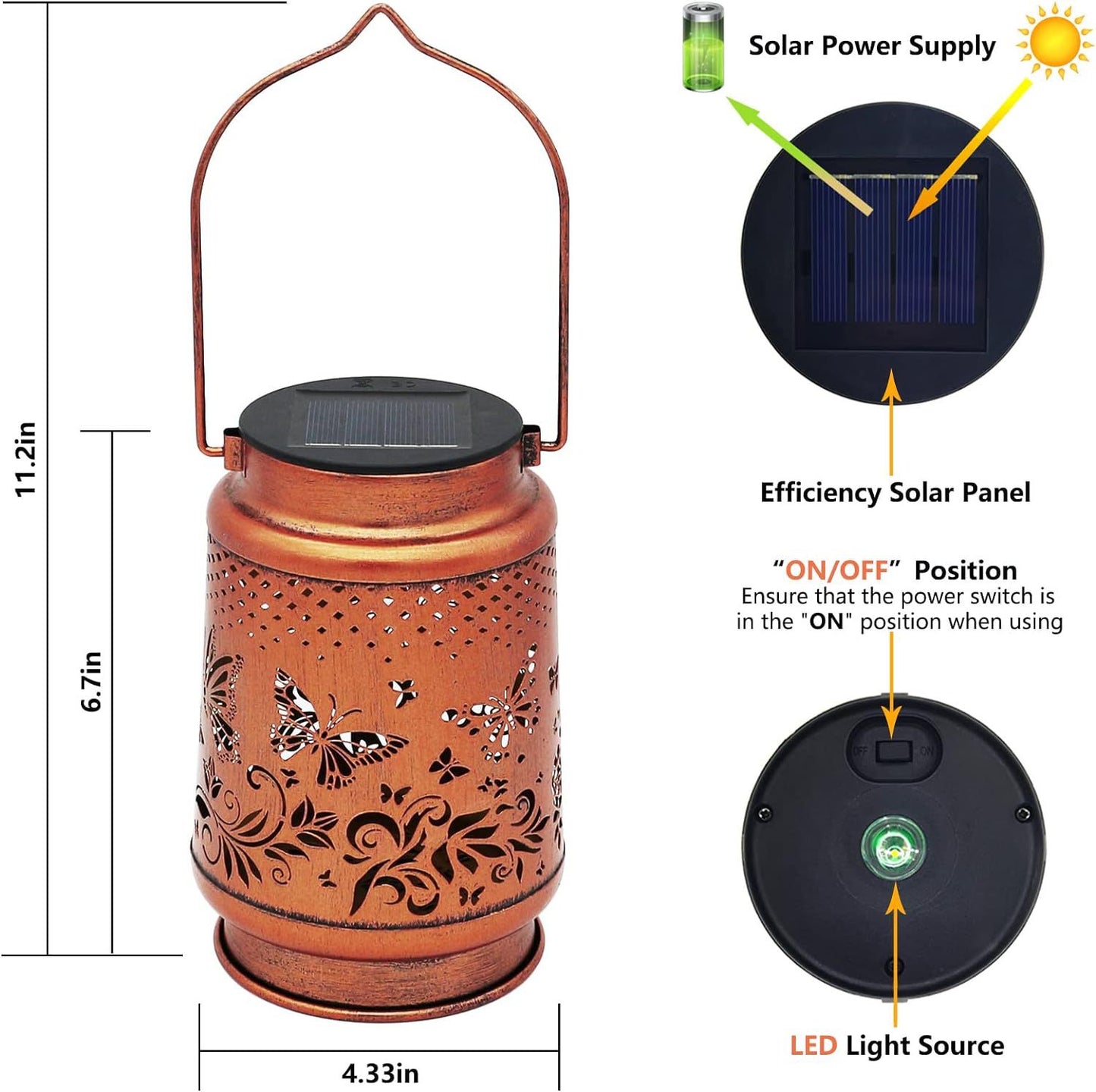 Solar Decorative Butterfly Garden Lamp Waterproof Lighting Chandelier Suspension Lamp - Hearth & Lume