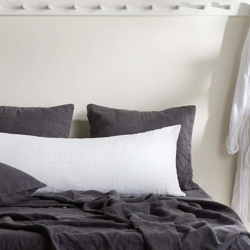 Pure Linen Double Long Pillowcase Solid Color Summer - Hearth & Lume