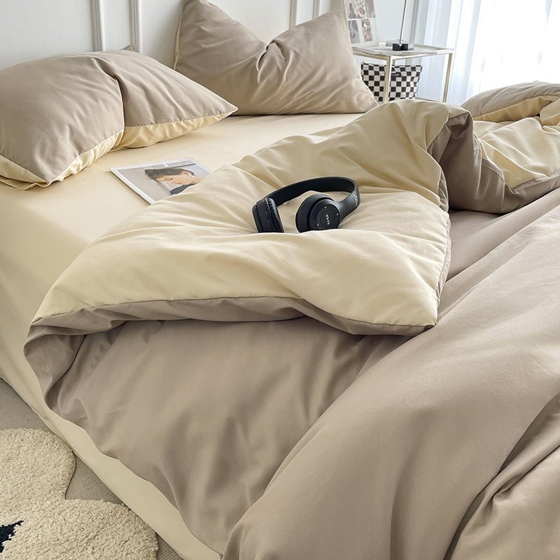 Ins Quilt Cover Bedding Student Dormitory Four - piece Single Solid Color Simple - Hearth & Lume