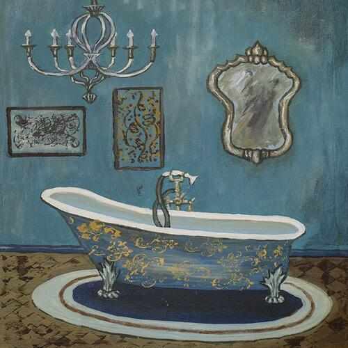 Modern Retro Bathroom Canvas Painting Mural Poster Wall - Hearth & Lume