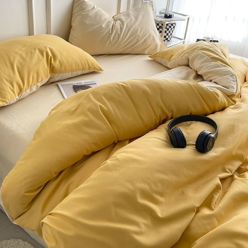 Ins Quilt Cover Bedding Student Dormitory Four - piece Single Solid Color Simple - Hearth & Lume