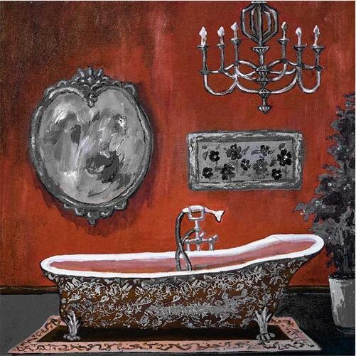 Modern Retro Bathroom Canvas Painting Mural Poster Wall - Hearth & Lume
