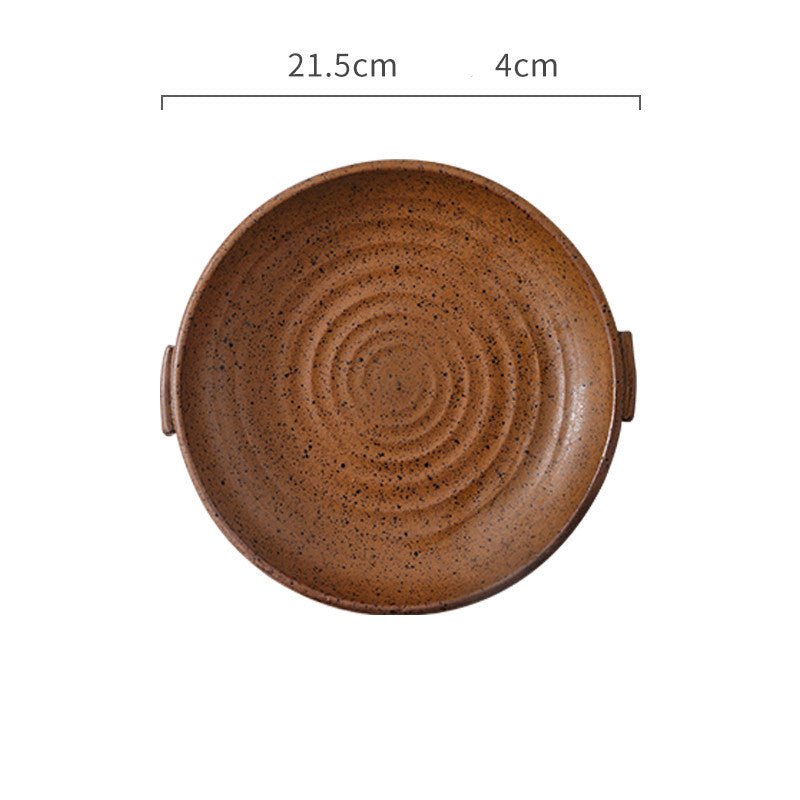 Japanese Binaural Plate Handmade Stoneware Cutlery Set - Hearth & Lume