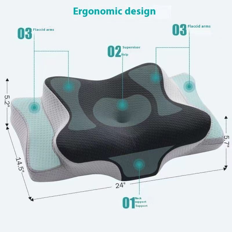 Memory Cotton Pillow Cervical Support Does Not Collapse - Hearth & Lume