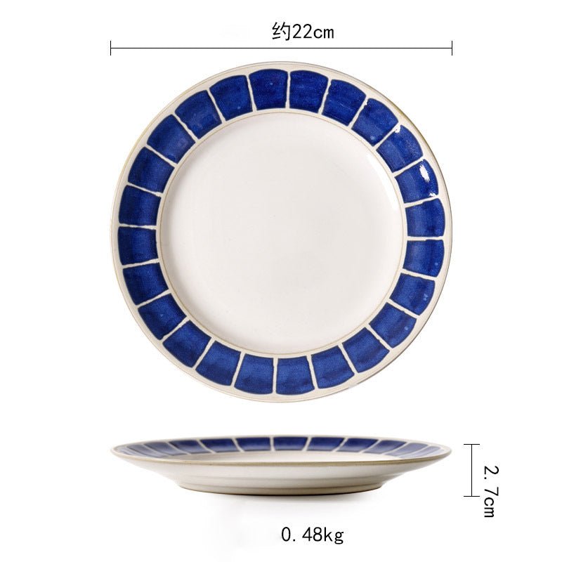 Ceramic Plate Flat Plate Creative Dish Plate Japanese Vintage Tableware - Hearth & Lume
