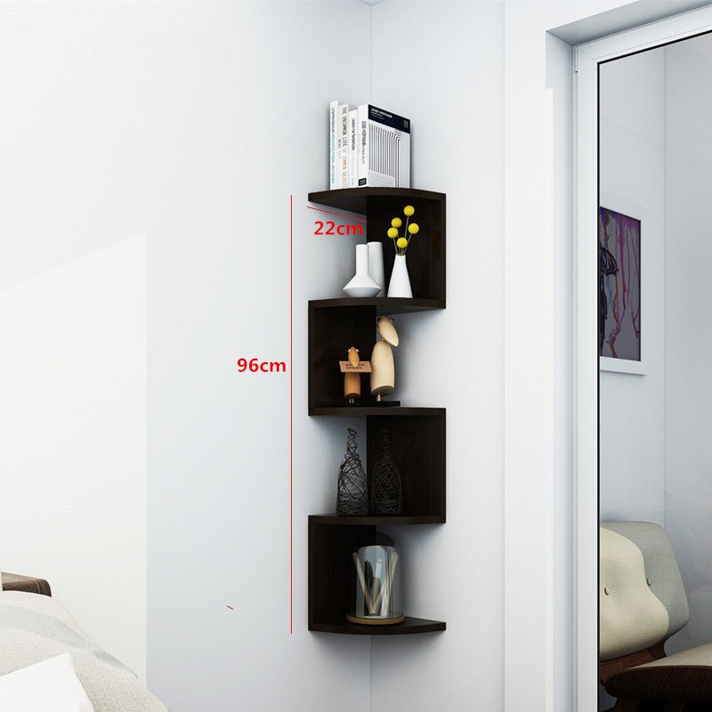 Wall Corner Shelf Corner Bookshelf Shelf Living Room Decoration Shelf Corner Wall Shelf Storage Rack - Hearth & Lume