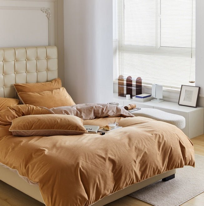 Winter Milk Fleece Four - piece Bedding Set - Hearth & Lume