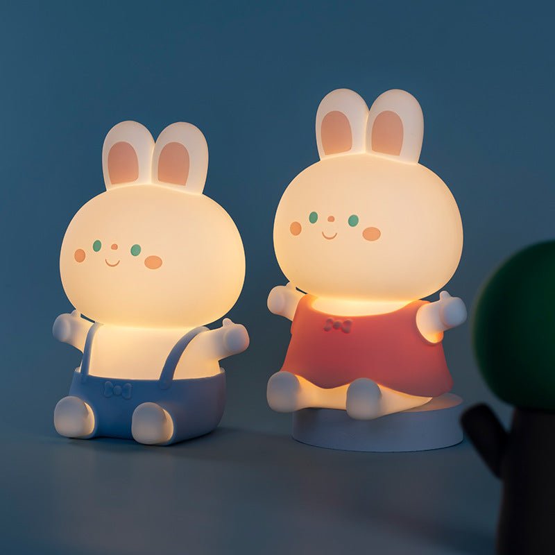 Rabbit Silicone Lamp USB Charging Dimming Timing Colorful Light - Hearth & Lume