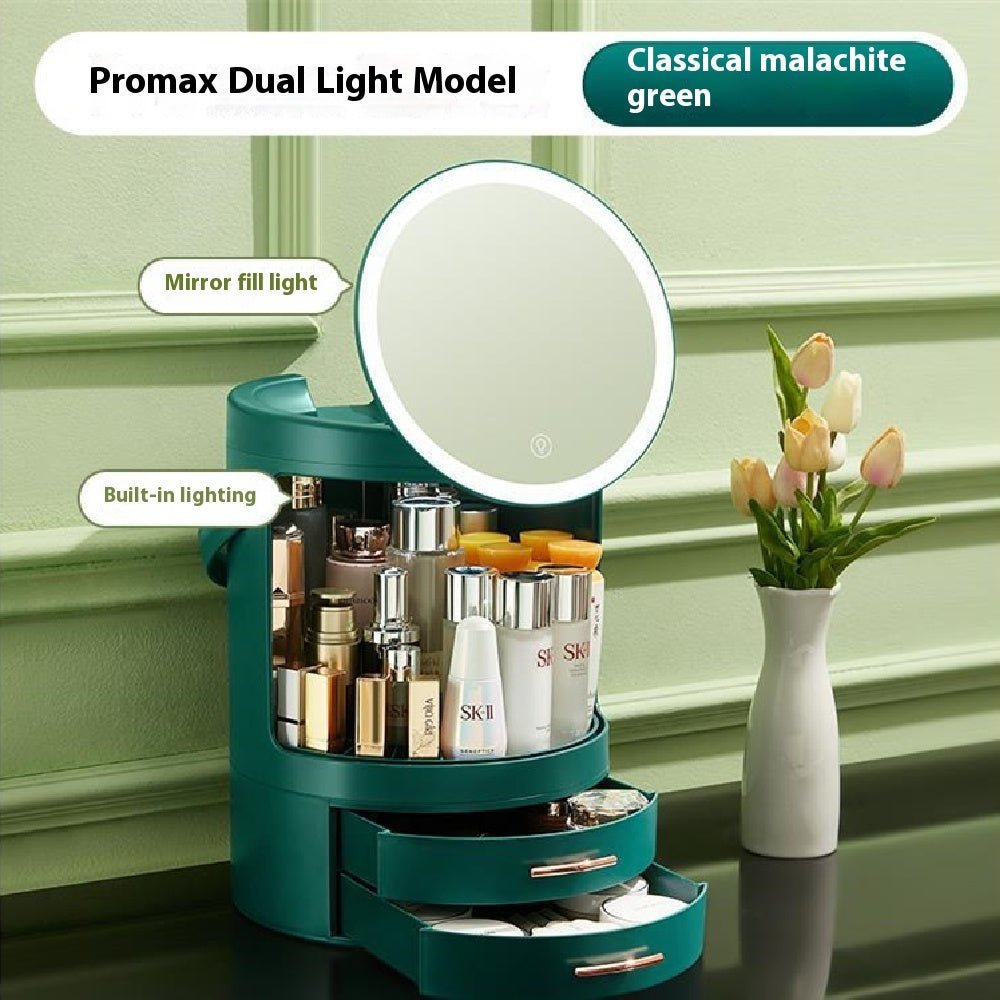 Practical High - end Cosmetics With Light Storage Box With Mirror - Hearth & Lume