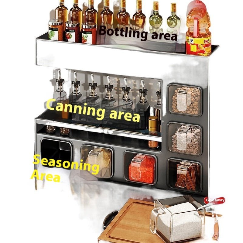 Q3Y Jiabangshou Kitchen Storage Rack Seasoning Box Multi - functional Bottle & Can Home Combination Set Wall Hanging Storage - Hearth & Lume