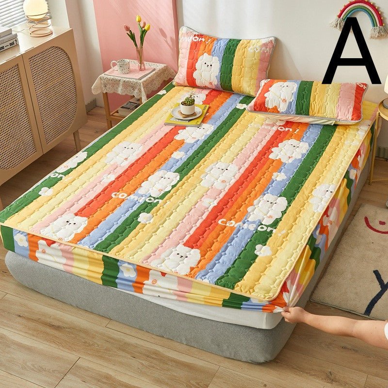 Padded Bed Sheet One - piece Waterproof Padded Non - slip Fixed Mattress Protector - Hearth & Lume