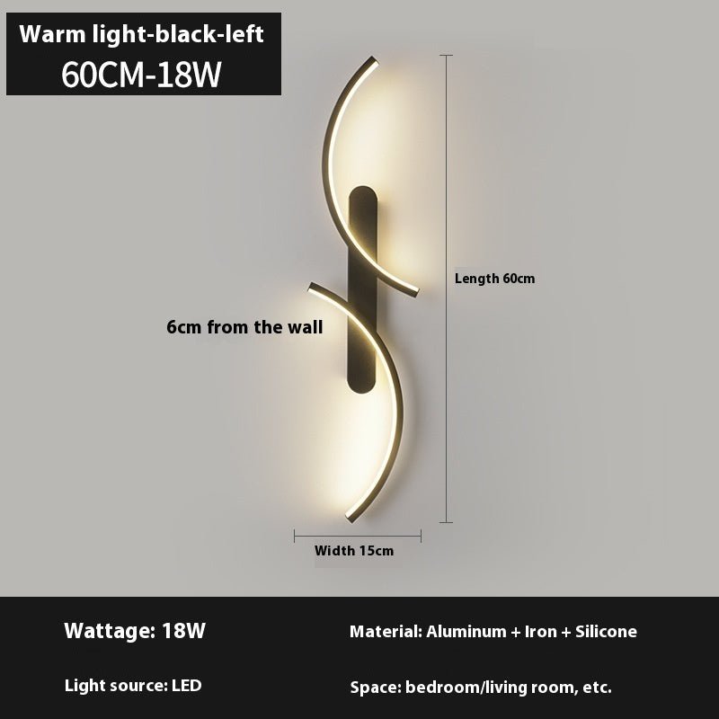 Minimalist Creative Line Wall Lamp Living Room Bedroom Bedside Lamp - Hearth & Lume