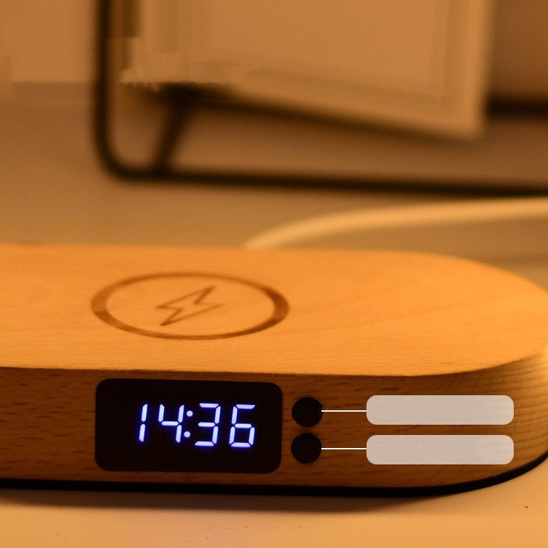 Wooden Clock Bedroom Bedside Table Lamp - Hearth & Lume