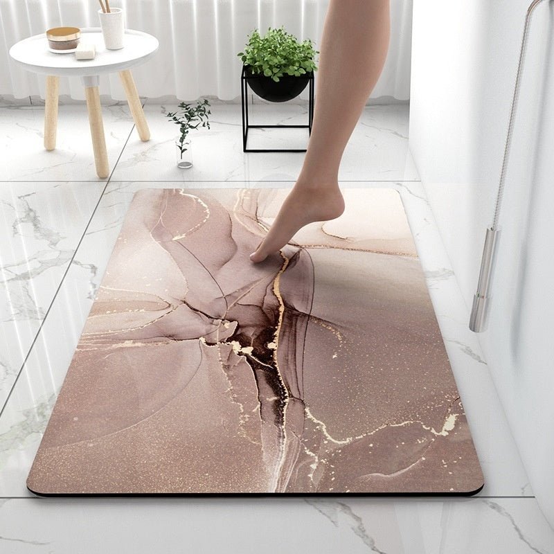 Bathroom Diatom Mud Absorbent Pad Household Marbling Washable - Hearth & Lume