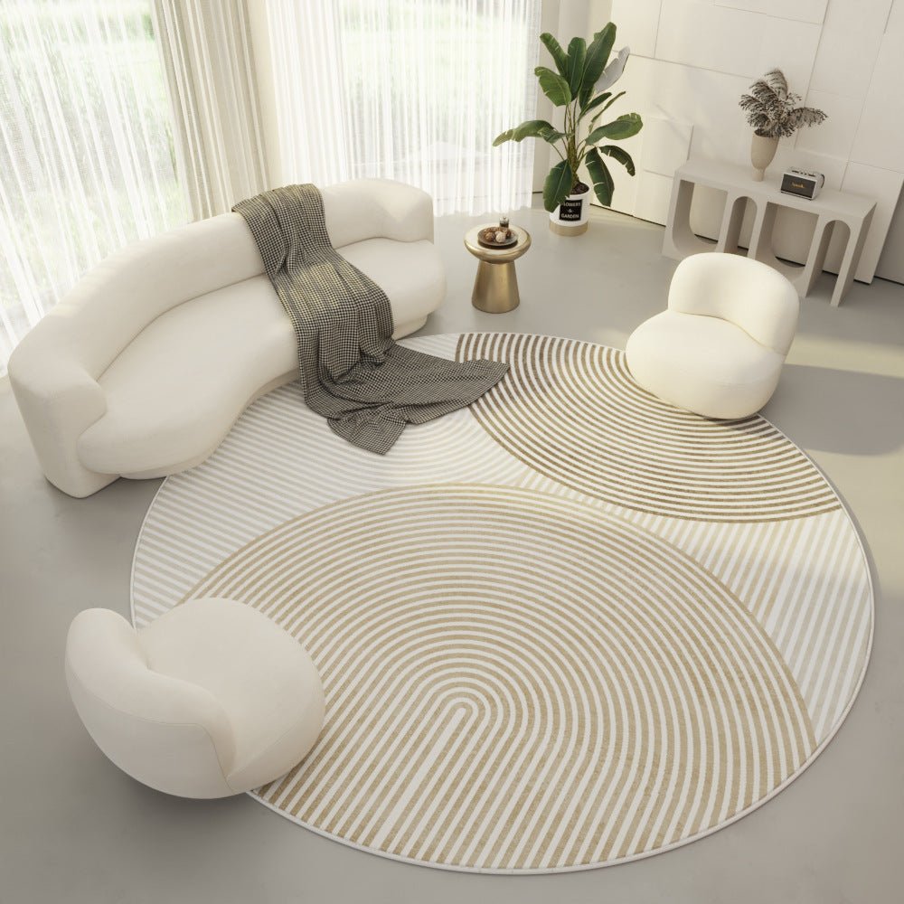Round Living Room Carpet Ring Velvet Modern Simple Cream Color Porch Bedroom - Hearth & Lume