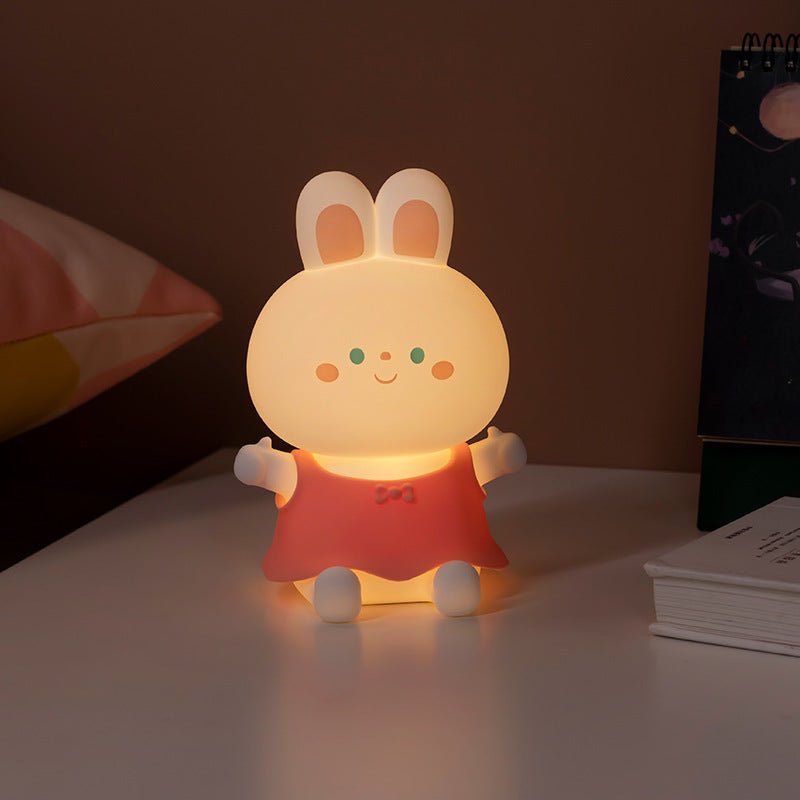 Rabbit Silicone Lamp USB Charging Dimming Timing Colorful Light - Hearth & Lume