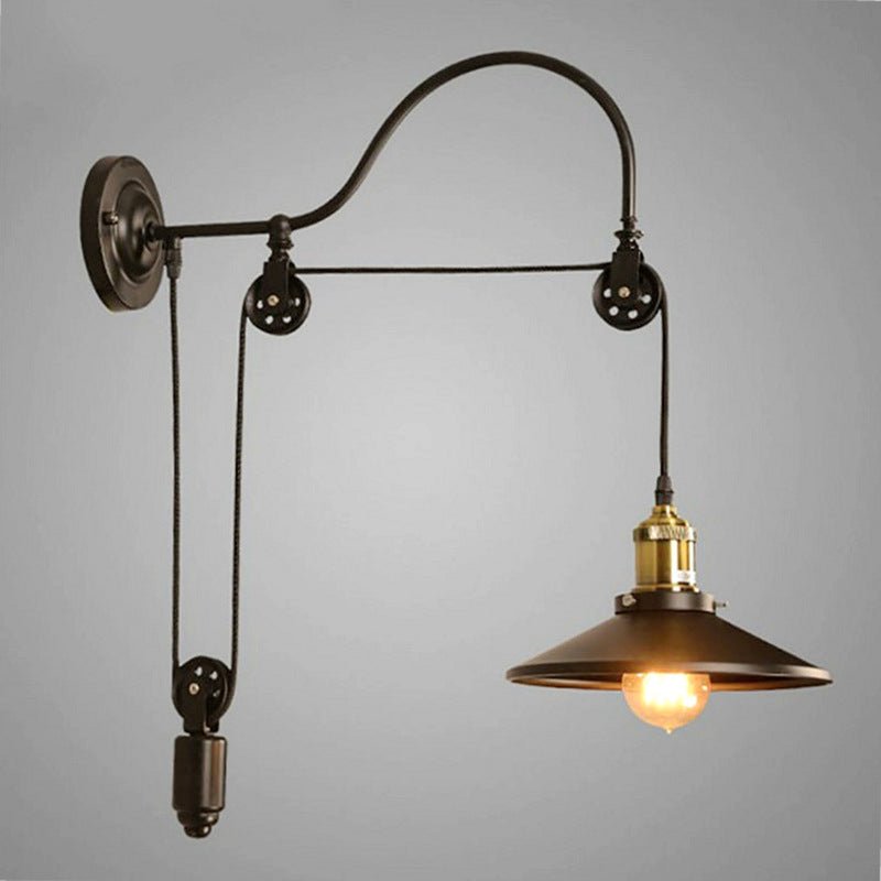Aisle Wrought Iron Bedside Decoration Retro Industrial Style Wall Lamp - Hearth & Lume