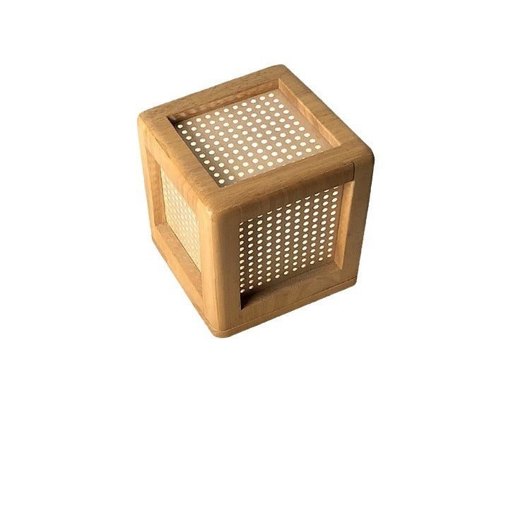 Solid Wood Bedroom Bedside Lamp Vintage Log Storm Lantern - Hearth & Lume