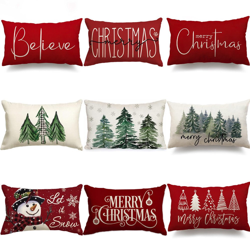 Christmas Simple Linen Pillow Cover Home Sofa Decoration - Hearth & Lume