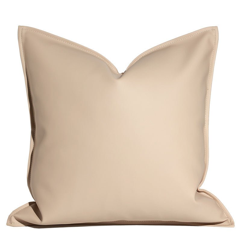 Nordic Style Solid Leather Living Room Sofa Pillow Bed Waist Support - Hearth & Lume
