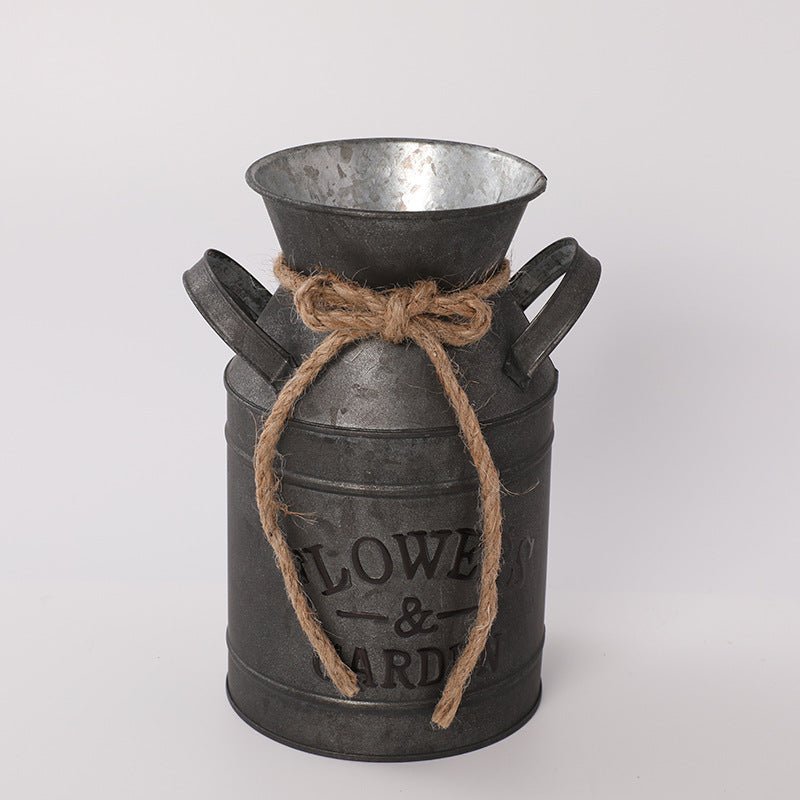 Retro Distressed Iron Sheet Creative Decoration Vase - Hearth & Lume